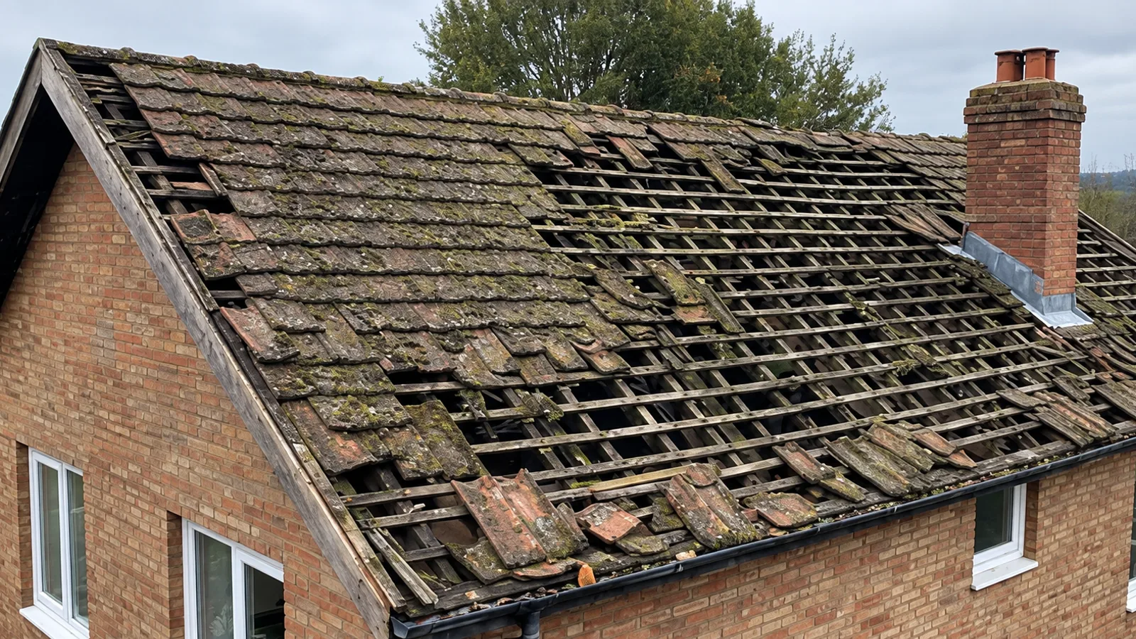 Démoussage et remise en état, avant les travaux