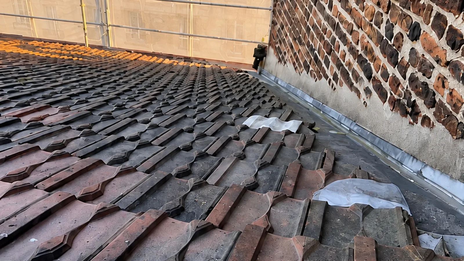 Rénovation de toiture en tuiles, avant les travaux